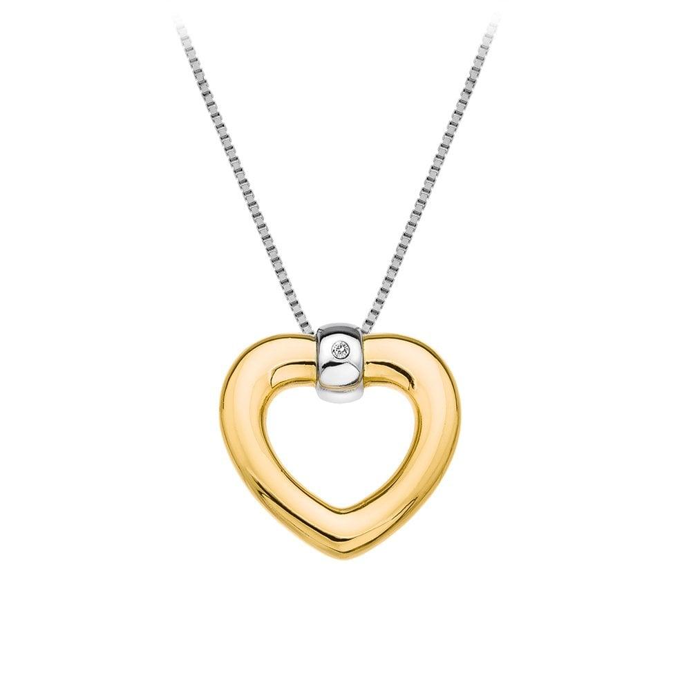 Bonded Heart Pendant, Yellow Gold Accents