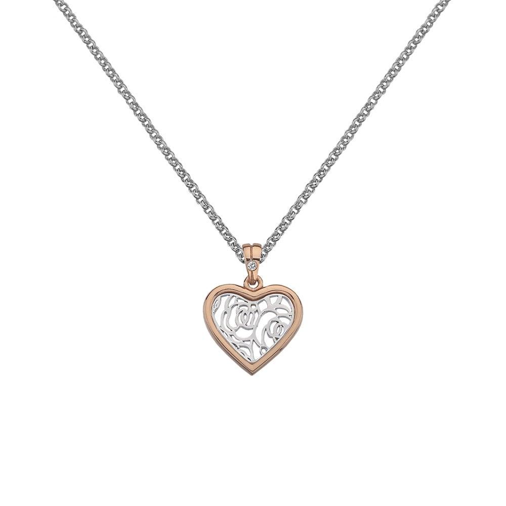 Faith Heart Pendant - Rose Gold Plate Accents