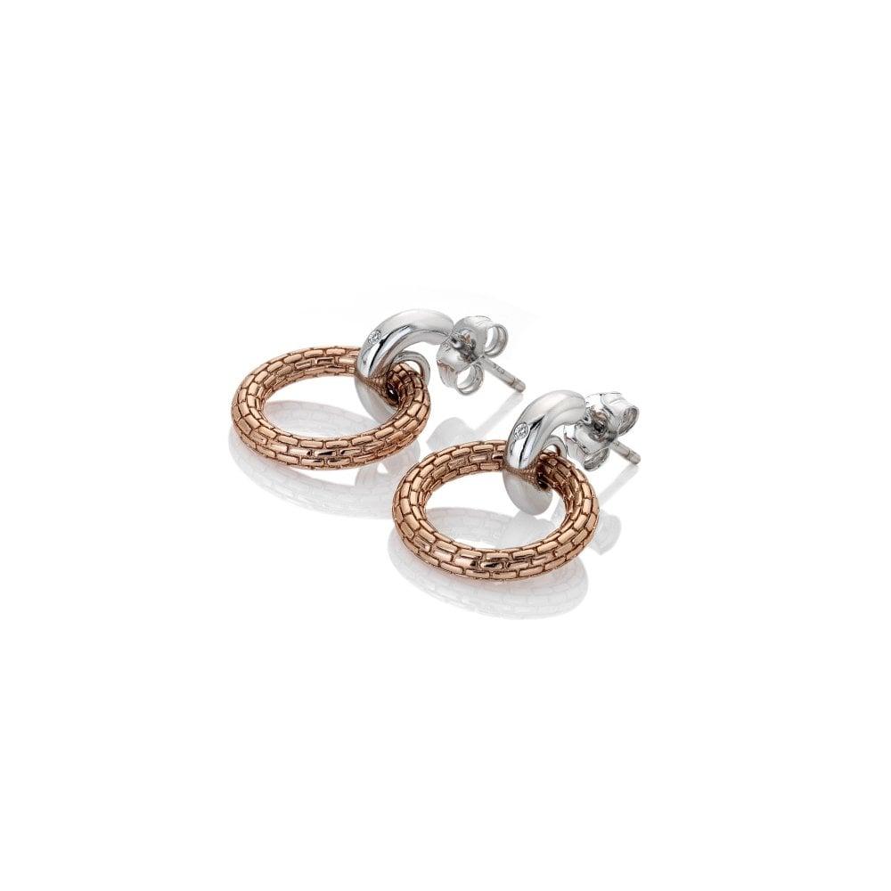 Woven Earring - Rose Gold Plate