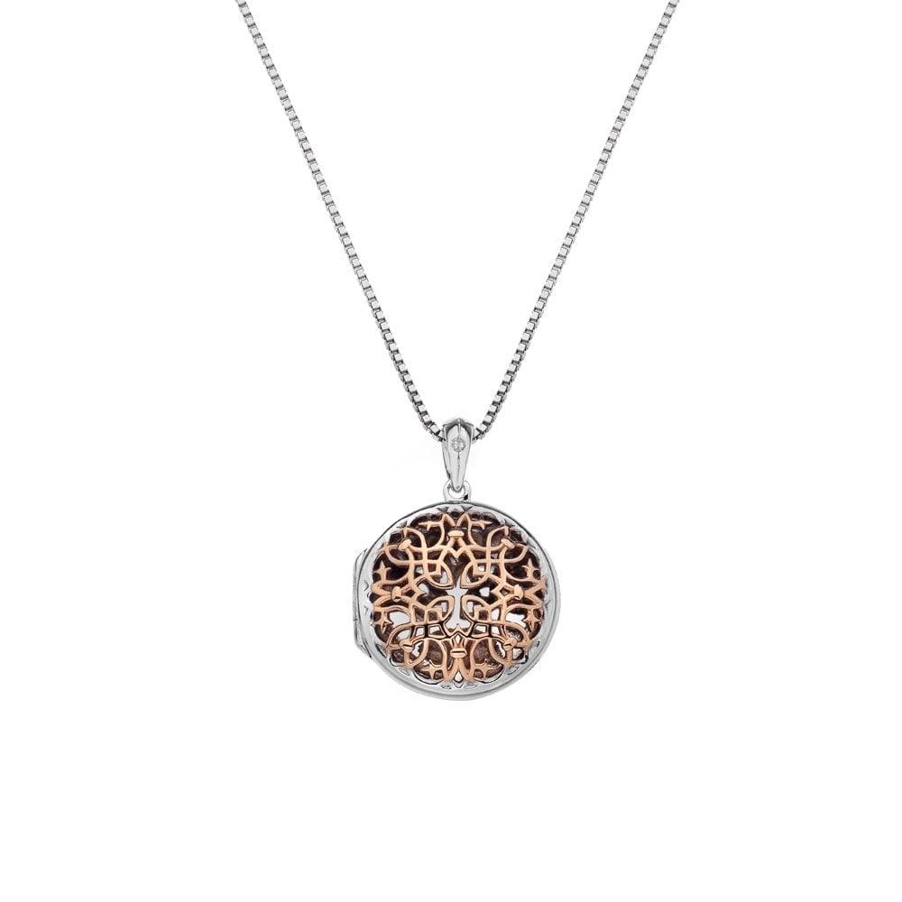 Spirited Circle Locket - Rose Gold Accents