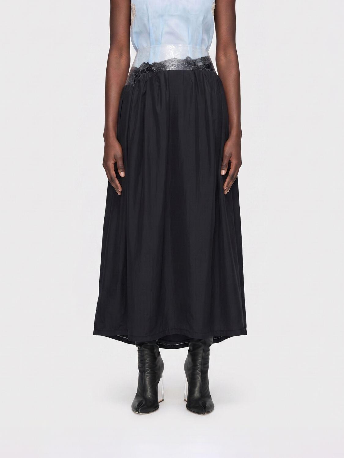 Cupro Skirt with Lace Details