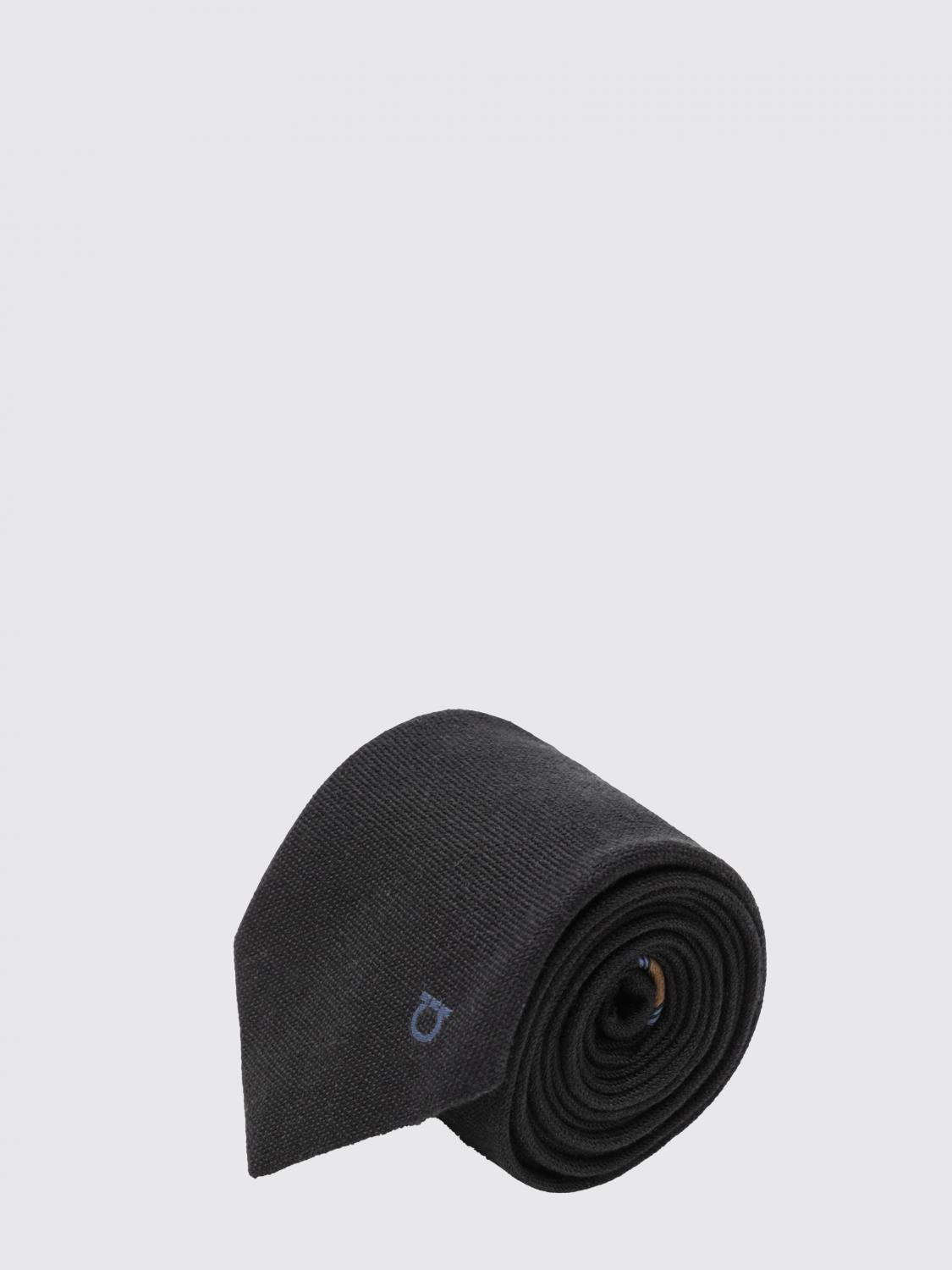 Classic Silk and Cashmere Tie with Jacquard Monogram Pattern