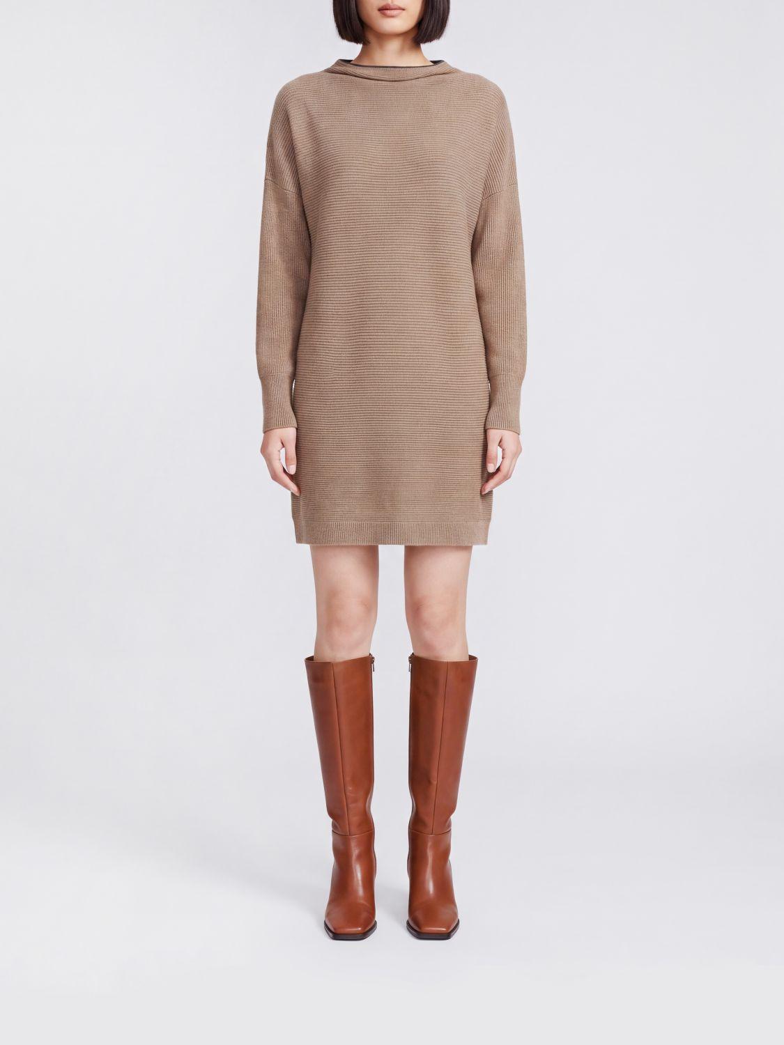 Wool, Cashmere and Silk Knit Mini Dress with Monili Embroidery