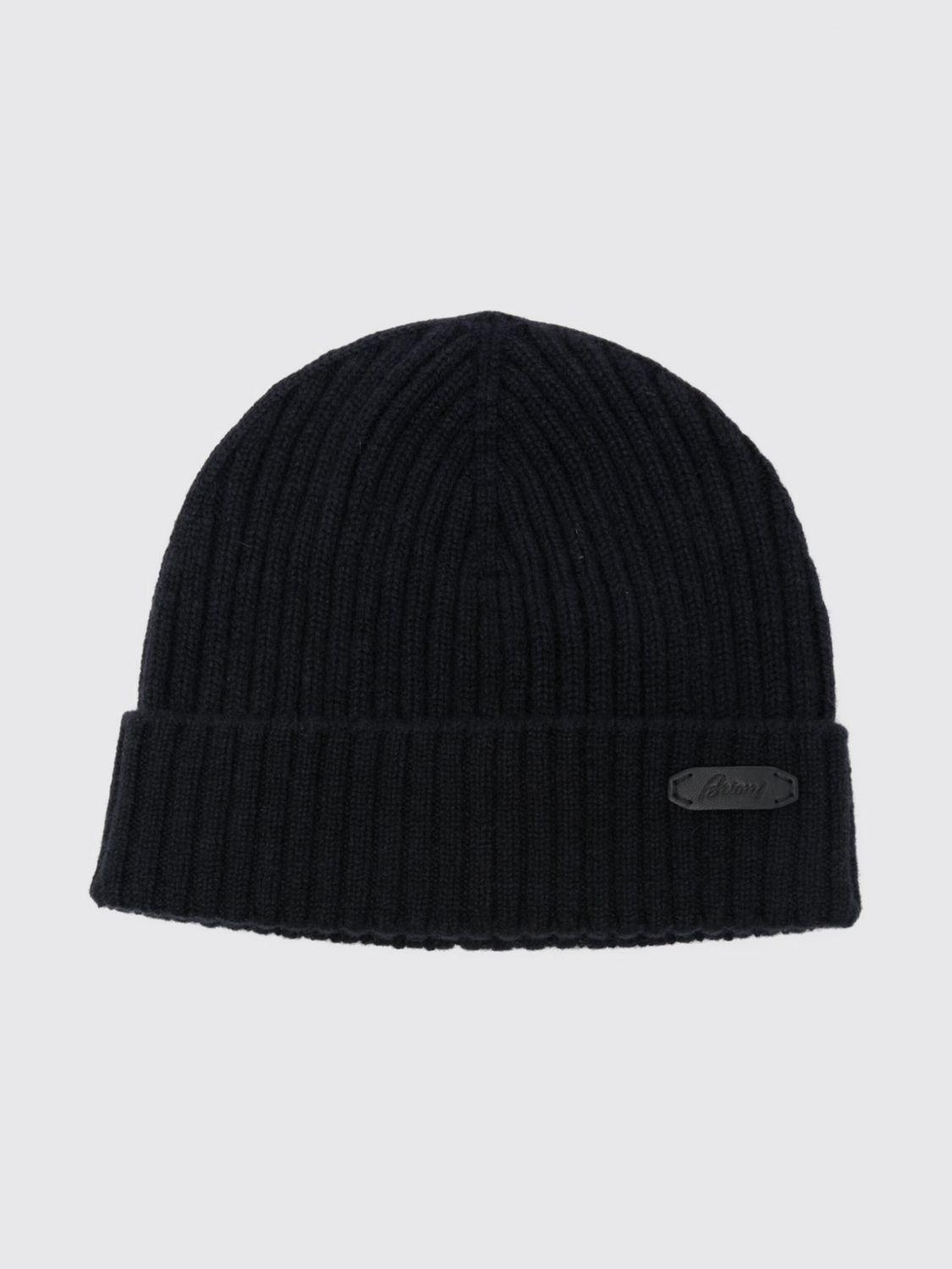 Ribbed 100% Cashmere Beanie with Cuff and Applied Logo
