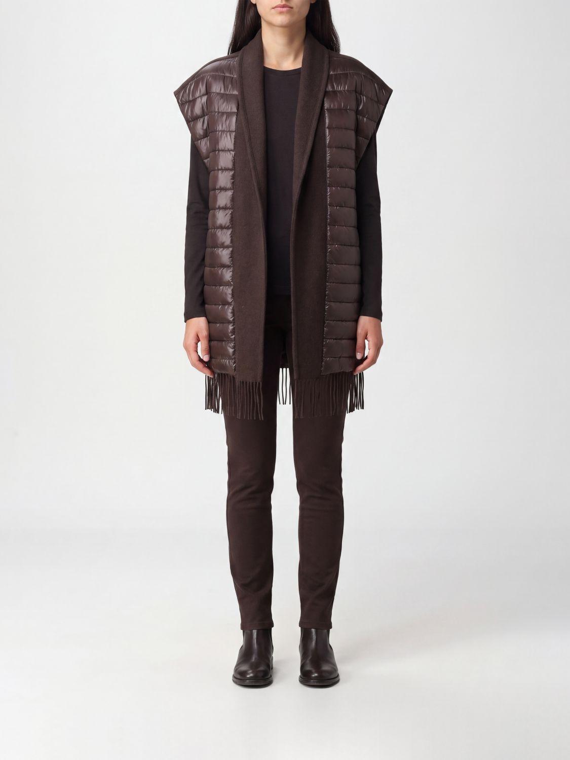 Long Quilted Wool and Cashmere Blend Gilet with Shawl Collar