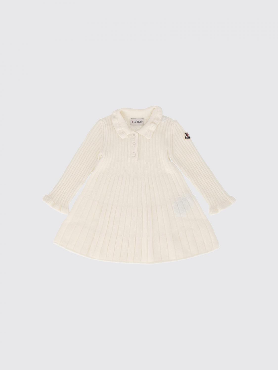 Girl’s Rib-Knit Virgin Wool and Cashmere Mini Dress with Long Sleeves