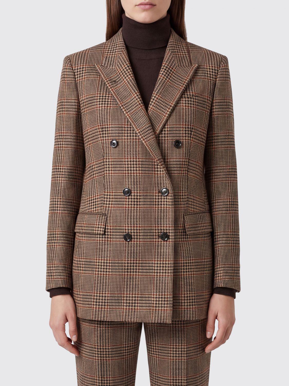 Houndstooth Double-Breasted Wool and Cashmere Blazer