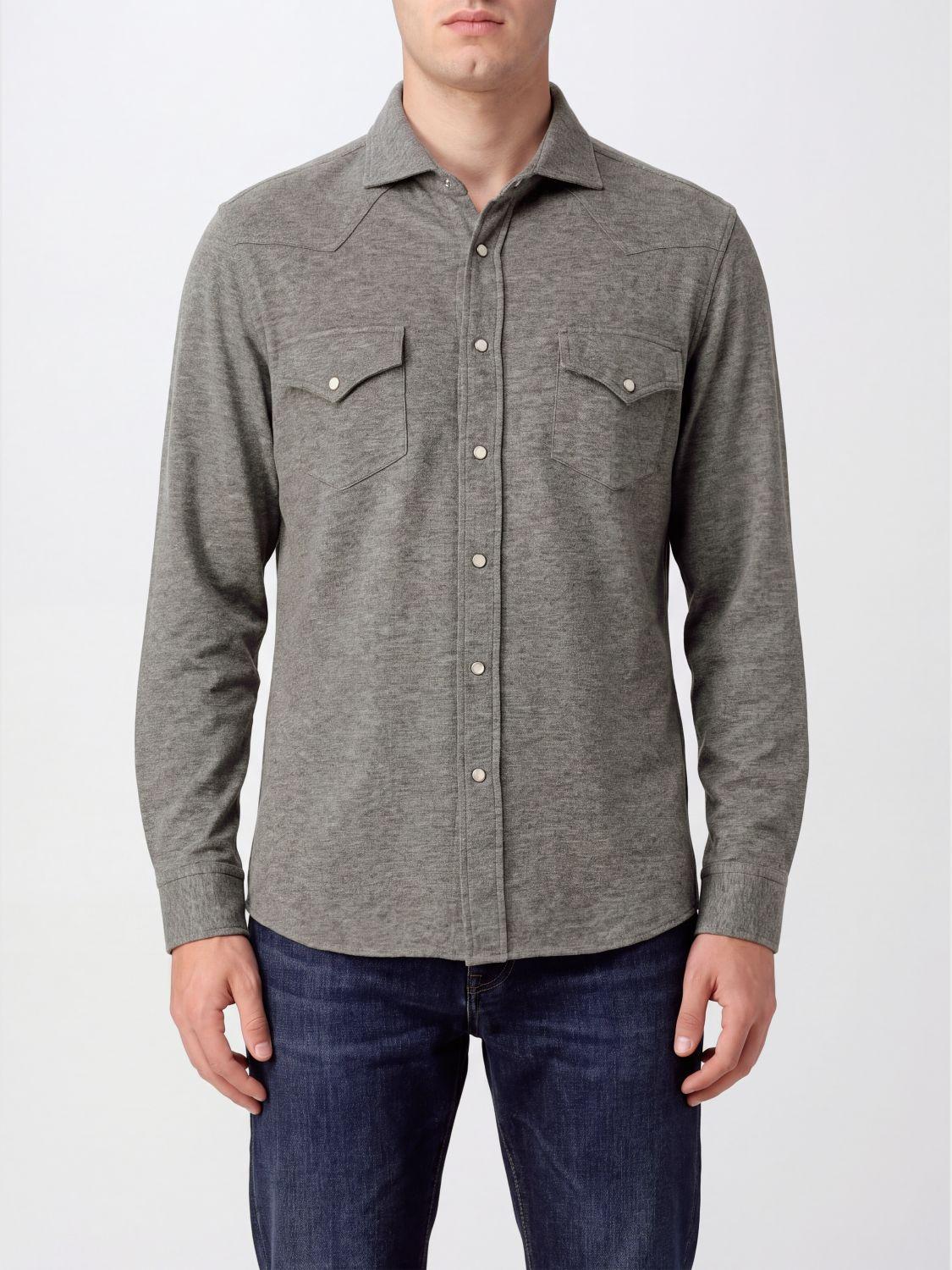 Cashmere Blend Knit Shirt with Patch Pockets