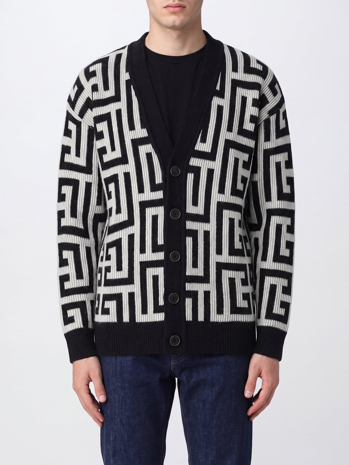 Relaxed Fit Monogram Merino Wool and Cashmere Blend Cardigan