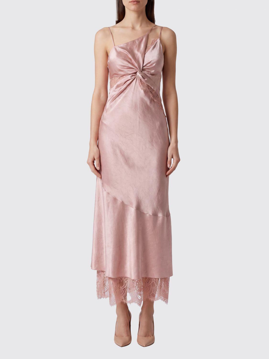Asymmetrical Satin Midi Slip Dress with Lace Inserts