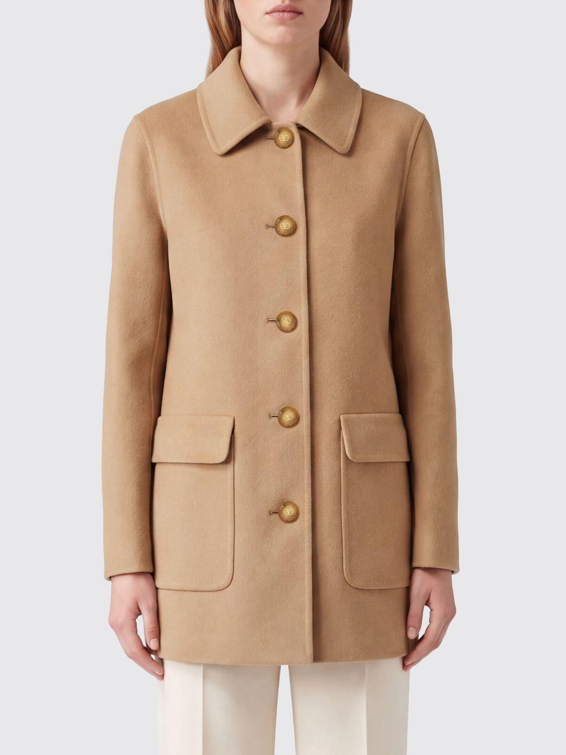 Single-Breasted Short Coat in Wool and Cashmere