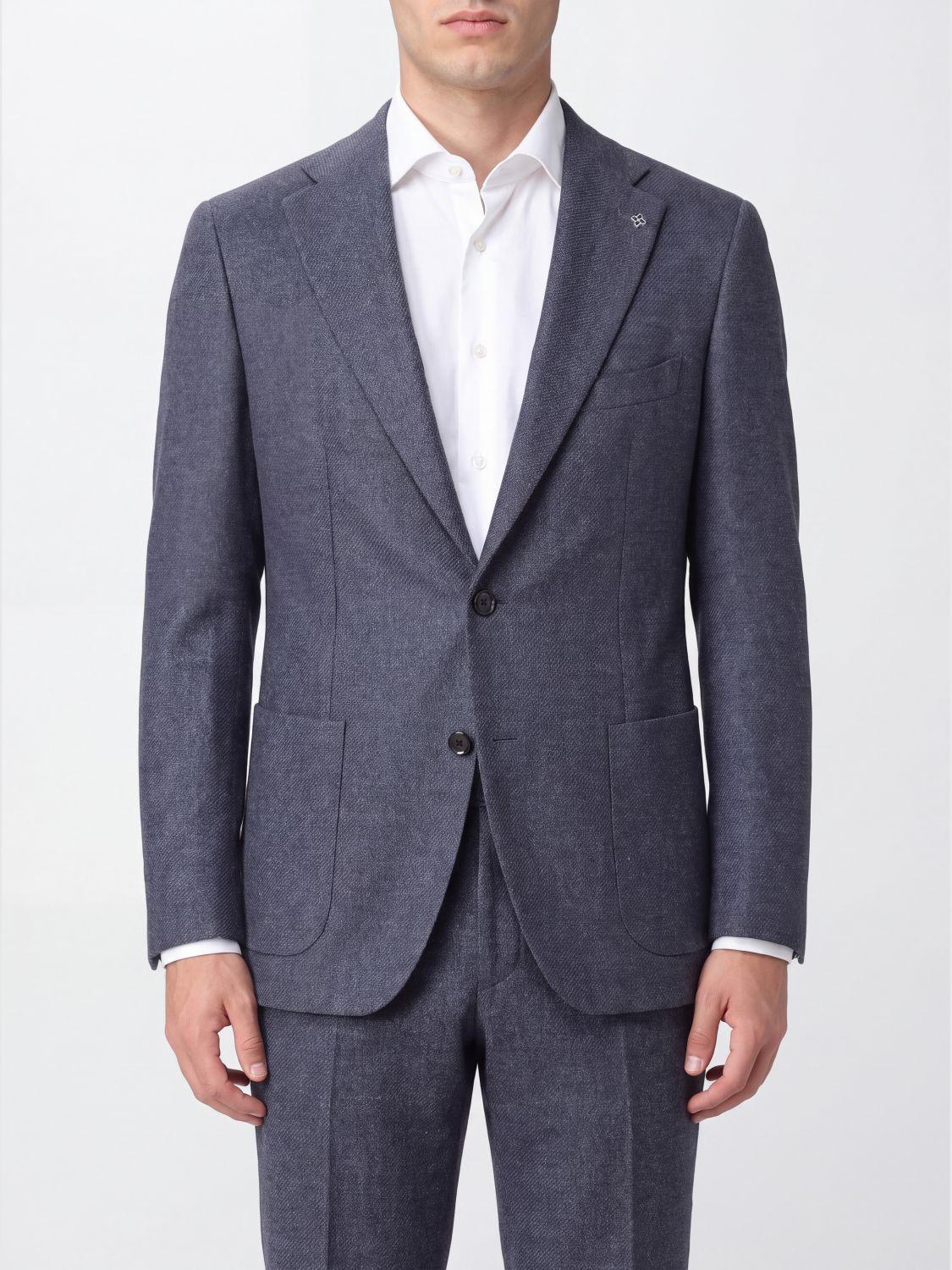 Single-Breasted Blazer in Virgin Wool and Cashmere with Patch Pockets