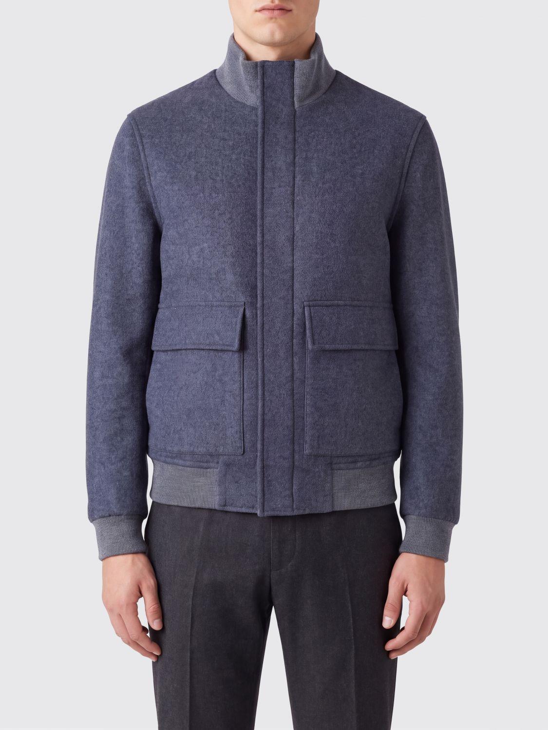 Wool and Cashmere Bomber Jacket with High Collar