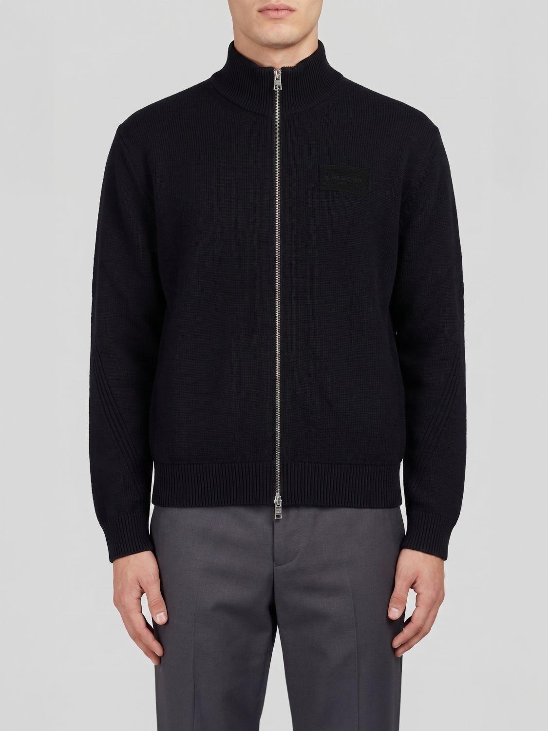 Zip-Up Turtleneck Cardigan in a Wool and Cashmere Blend