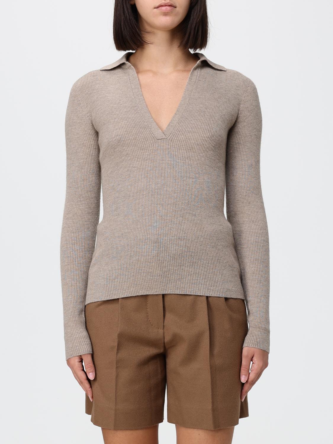 Slim Fit V-Neck Polo Jumper in 100% Cashmere with Long Sleeves