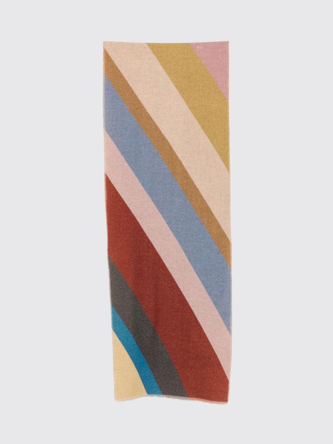 Multicolour Stripe Cashmere Scarf with Fringed Edges