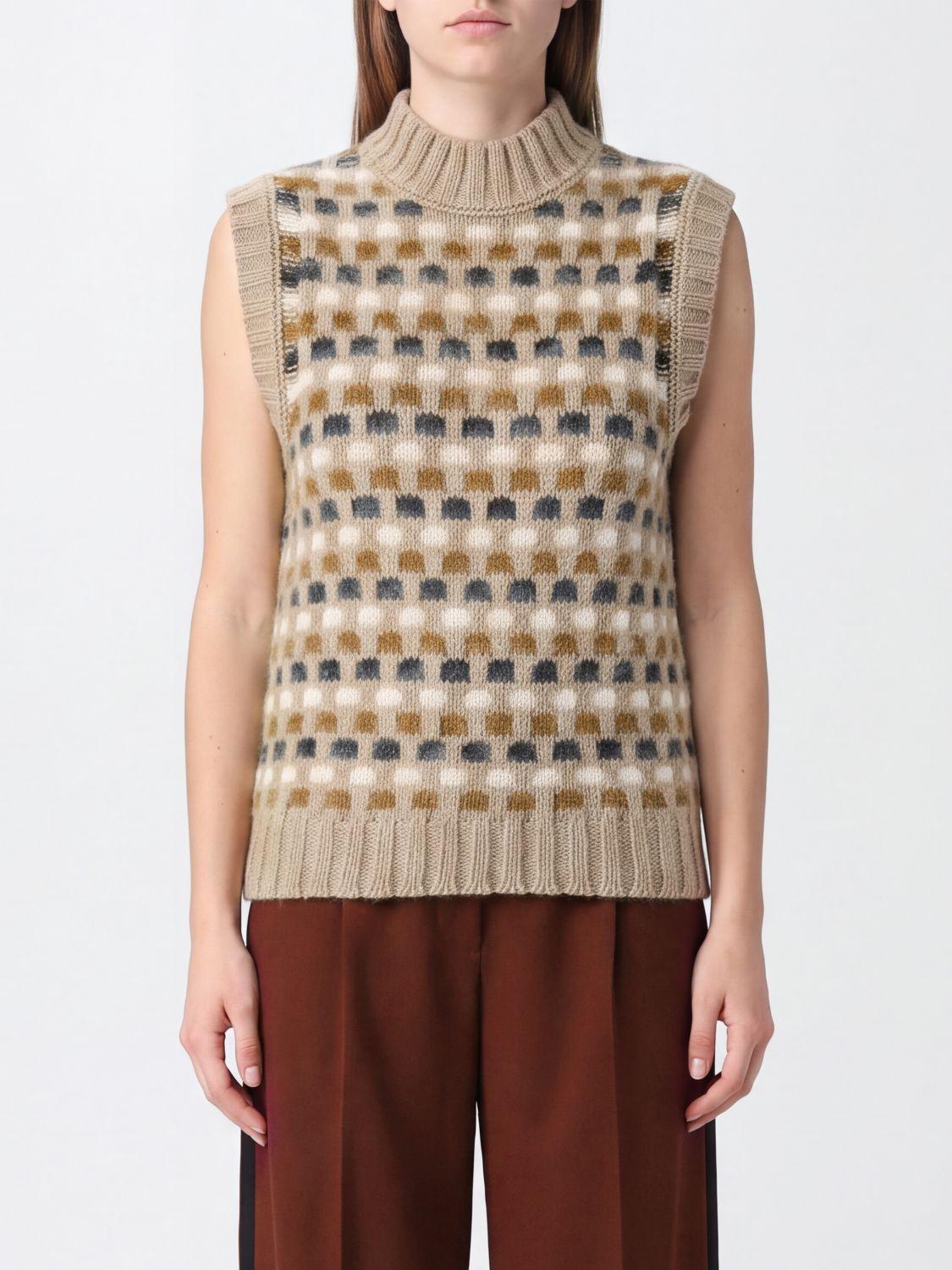 Wool and Cashmere Jacquard Knitted Vest with Mock Neck