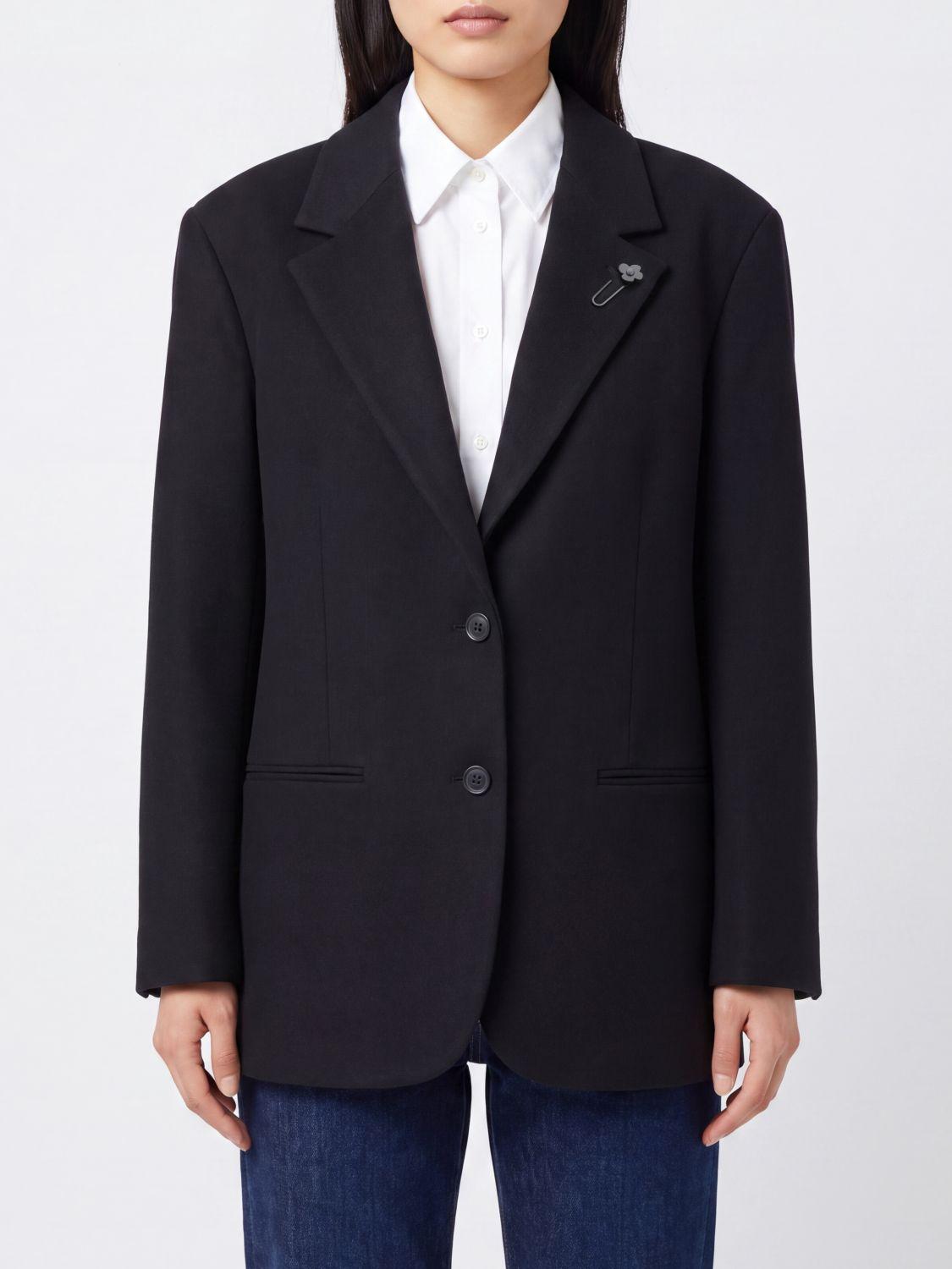 Single-Breasted Pure Cashmere Blazer with Peaked Lapels and Dropped Shoulders