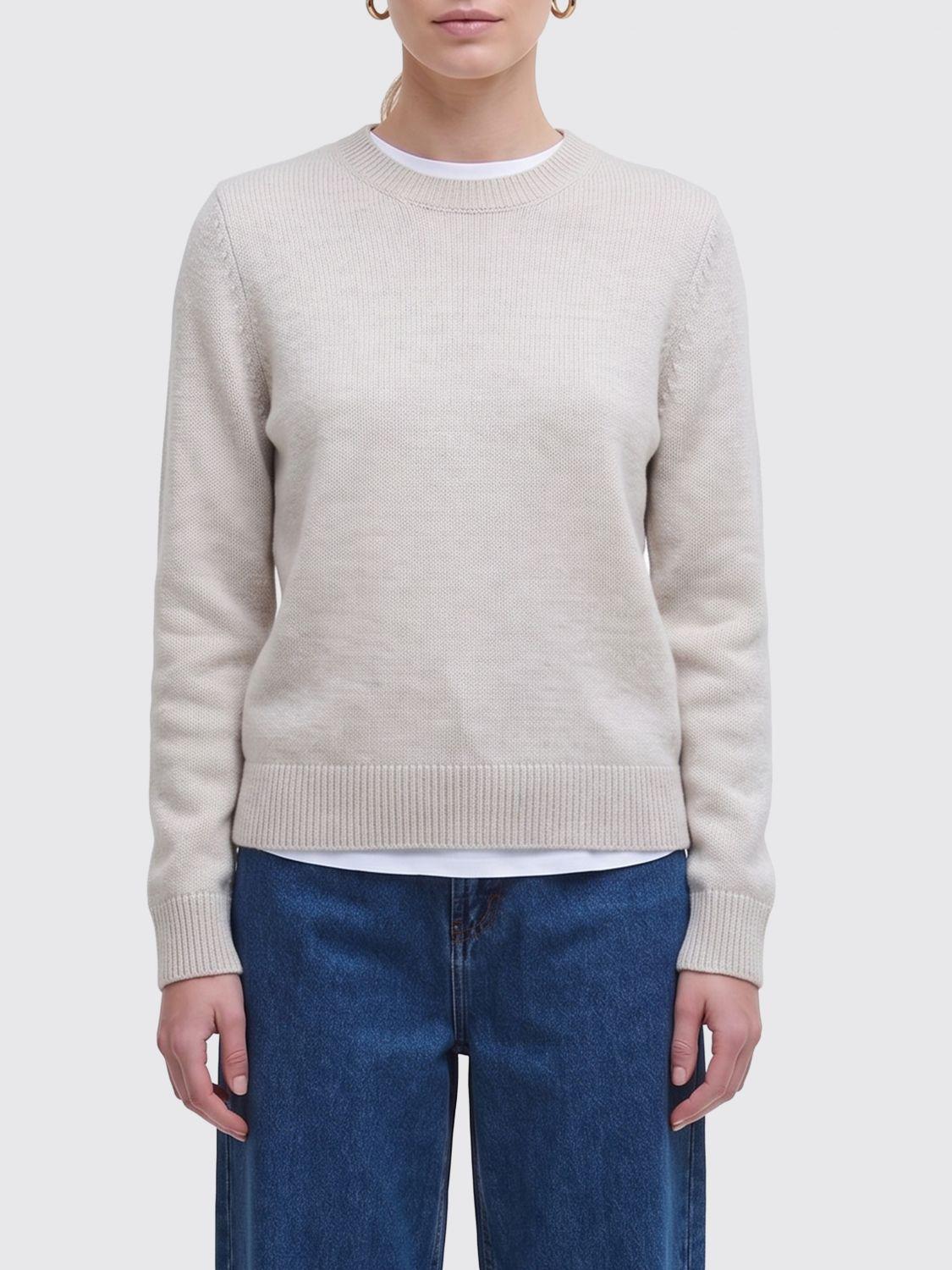 Wool and Cashmere Blend Crewneck Jumper with Ribbed Trims