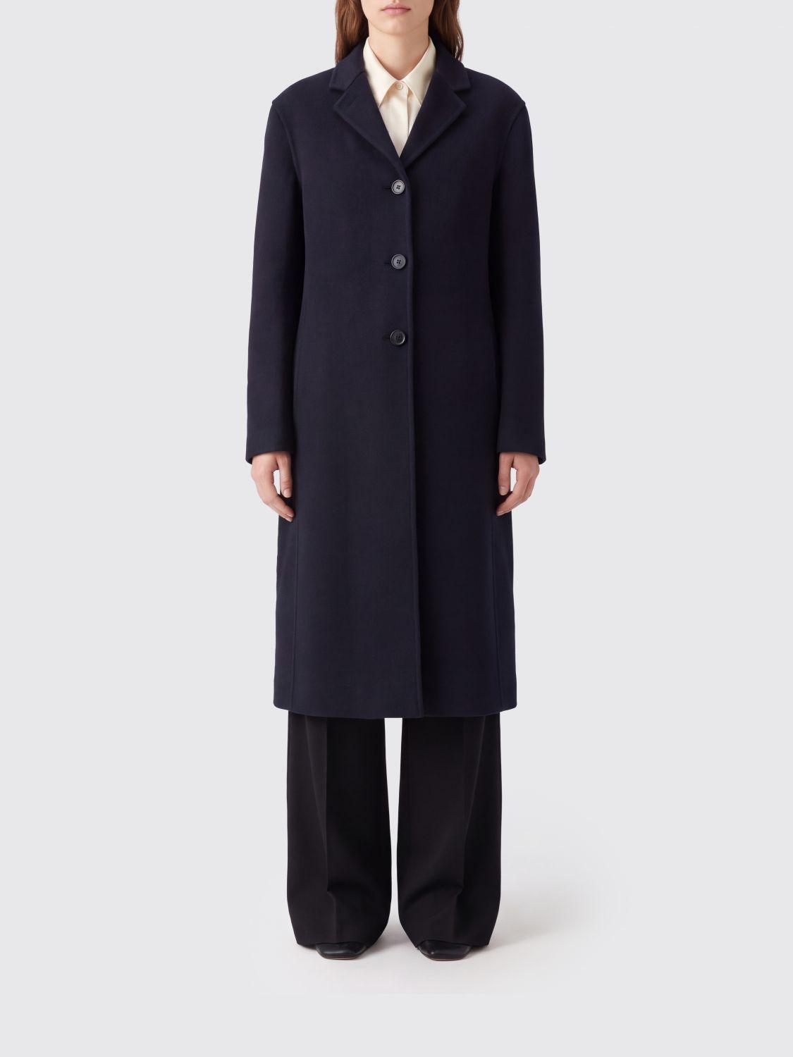 Single-Breasted Long Coat in Cashmere and Silk