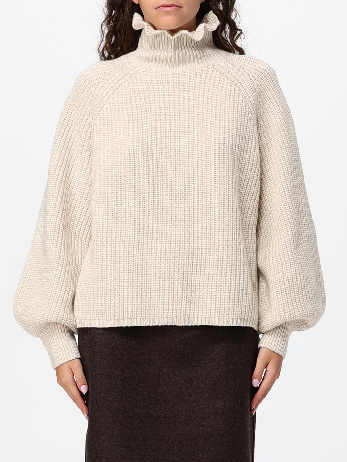 Wool and Cashmere Turtleneck Jumper with Balloon Sleeves