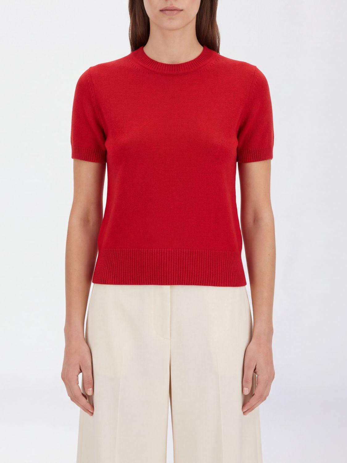 Short-Sleeved Crewneck Jumper in Pure Cashmere