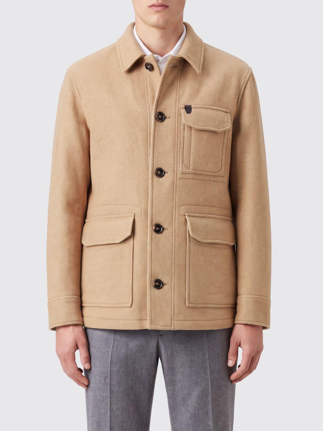 Single-Breasted Caban Coat in Pure Cashmere with Patch Pockets