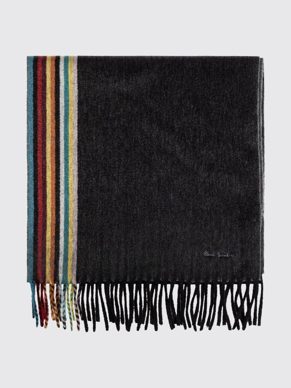 Multicolour Striped Pure Cashmere Scarf with Fringes