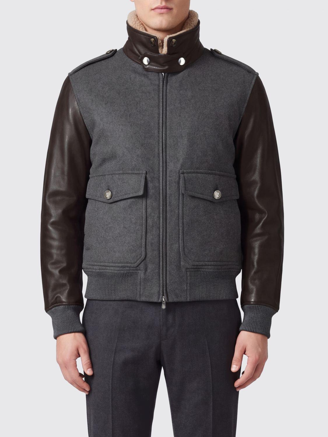 Cashmere Bomber Jacket with Fur Collar and Leather Details
