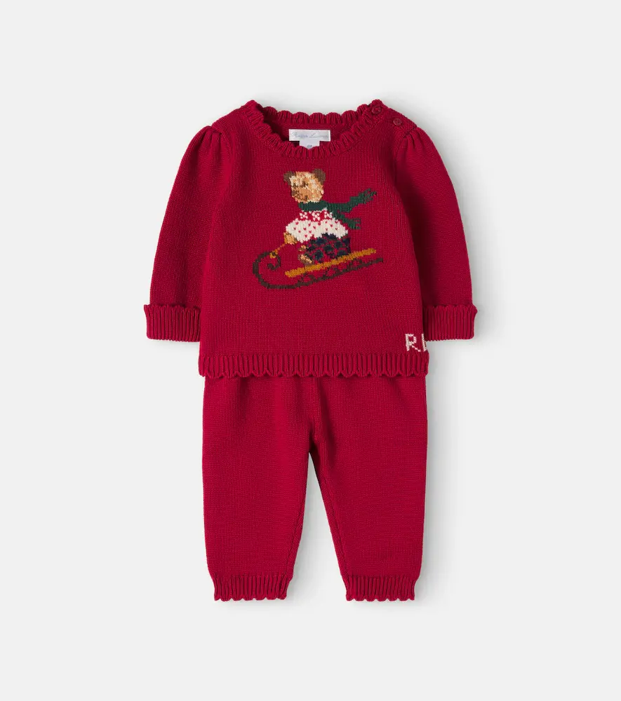 Polo Ralph Lauren Kids Polo Bear Cotton Sweater and Pants Set