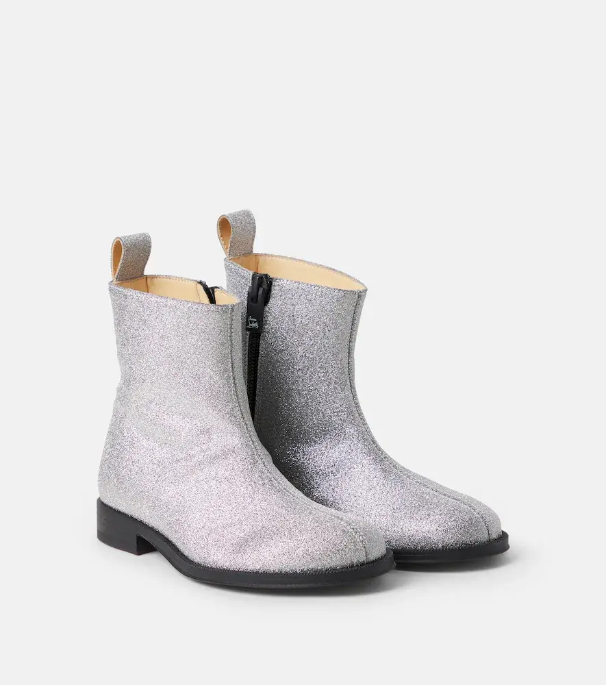 Christian Louboutin Kids Bootynou Glitter Ankle Boots