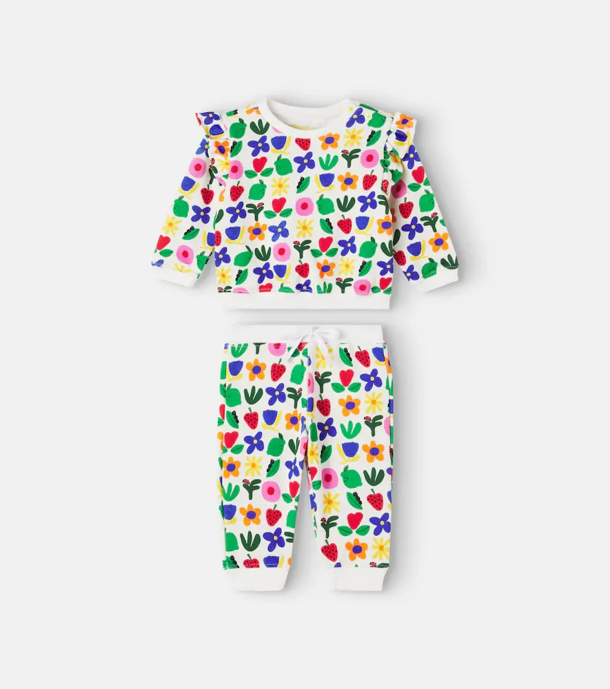 Fabula Baby Printed Cotton-blend Sweatshirt and Sweatpants Set