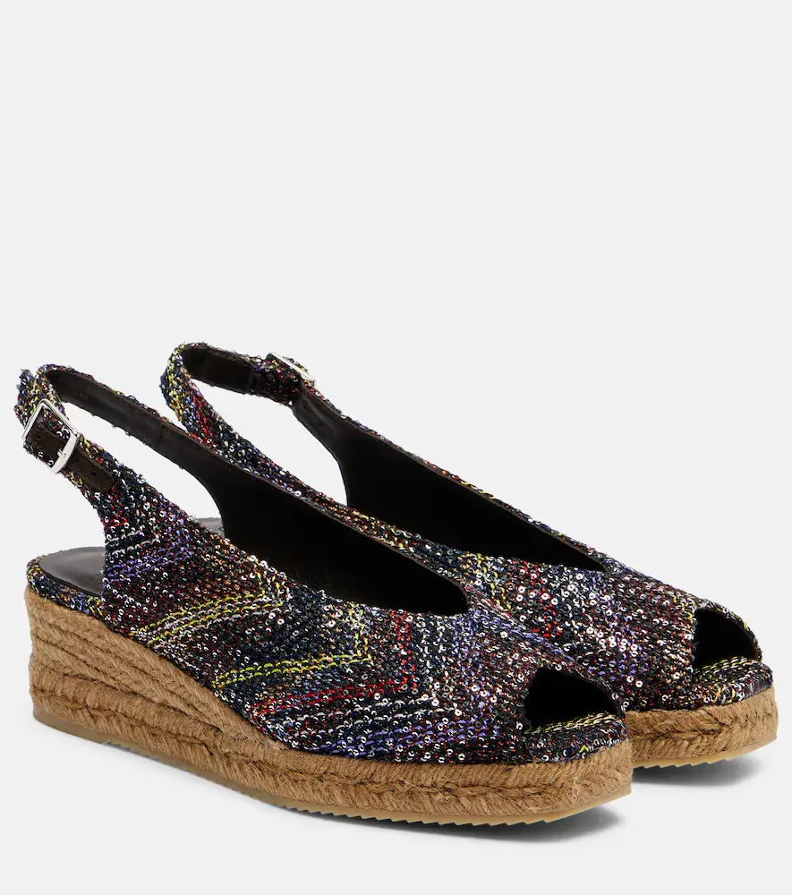 Joy 30 Sequined Espadrille Wedges