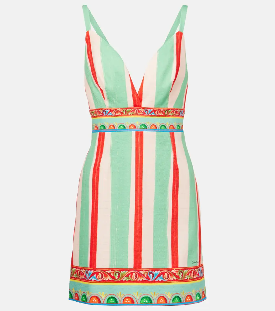 & Gabbana Taormina Striped Cotton-blend Minidress