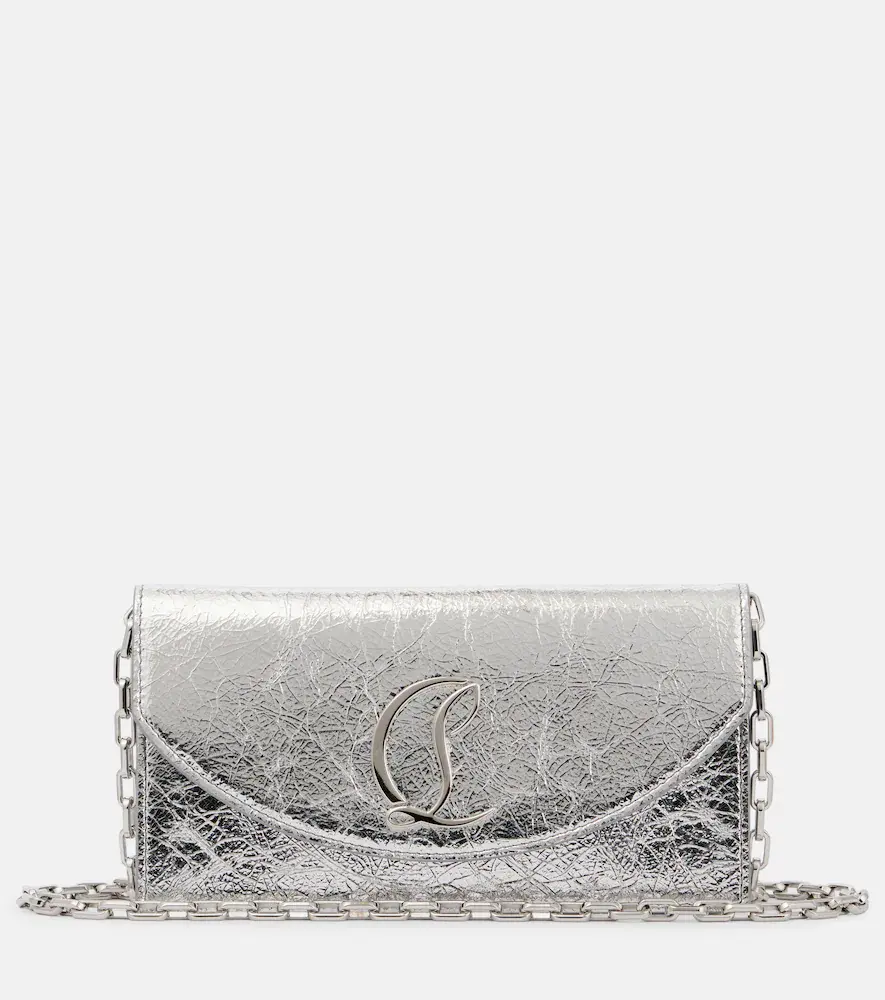 Christian Louboutin Loubi54 Metallic Leather Clutch