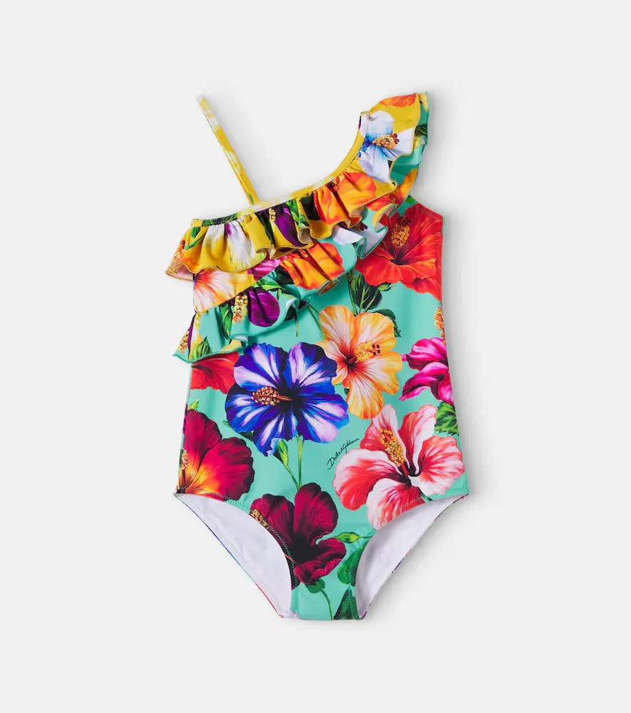 & Gabbana Kids Floral Ruffled Swimsuit