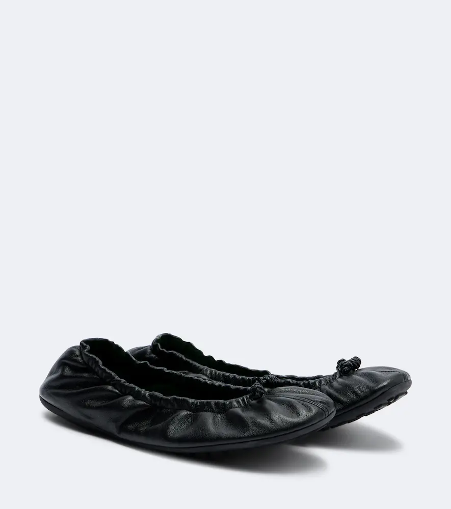 Bottega Veneta Fantasmina Knot Leather Ballet Flats