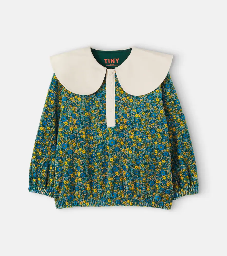 Floral Cotton Velvet Sweatshirt