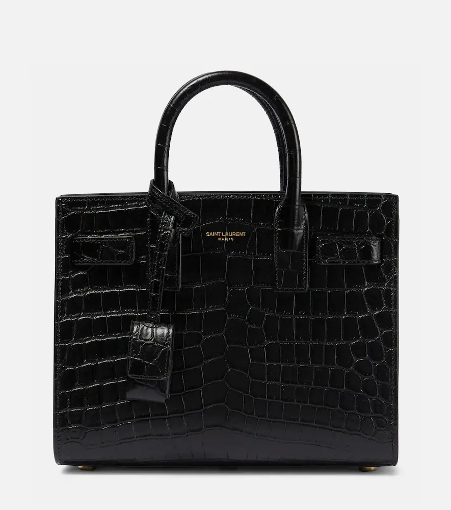 Saint Laurent Sac de Jour Nano Croc-effect Leather Tote Bag
