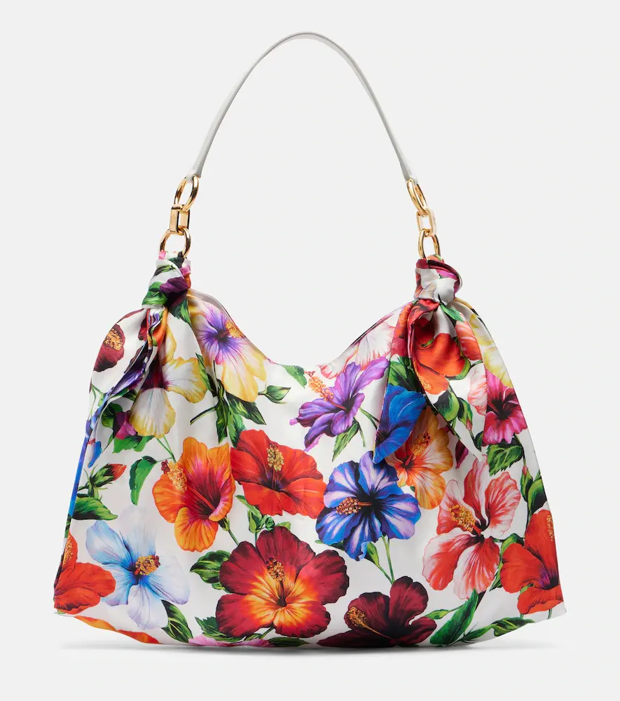 & Gabbana Medium Floral Satin Shoulder Bag