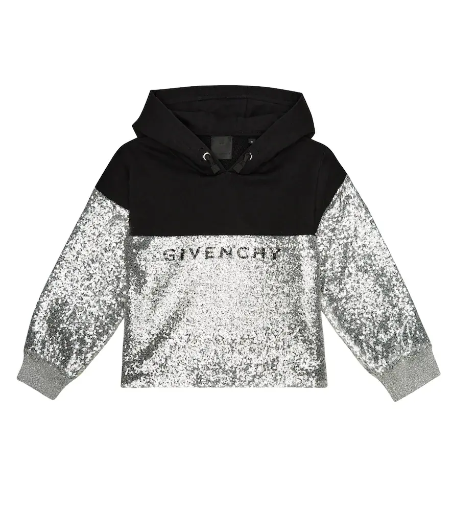 Givenchy Kids Sequined Logo Cotton-blend Hoodie