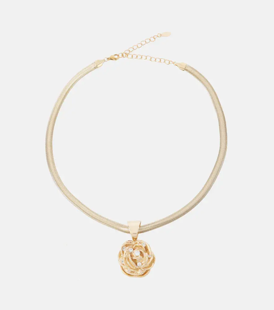 Magda Butrym Floral Crystal-embellished Pendant Necklace