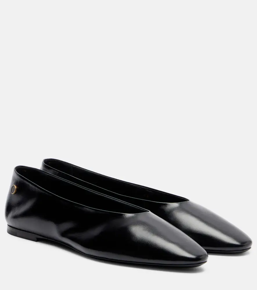 Saint Laurent Sao Leather Ballet Flats