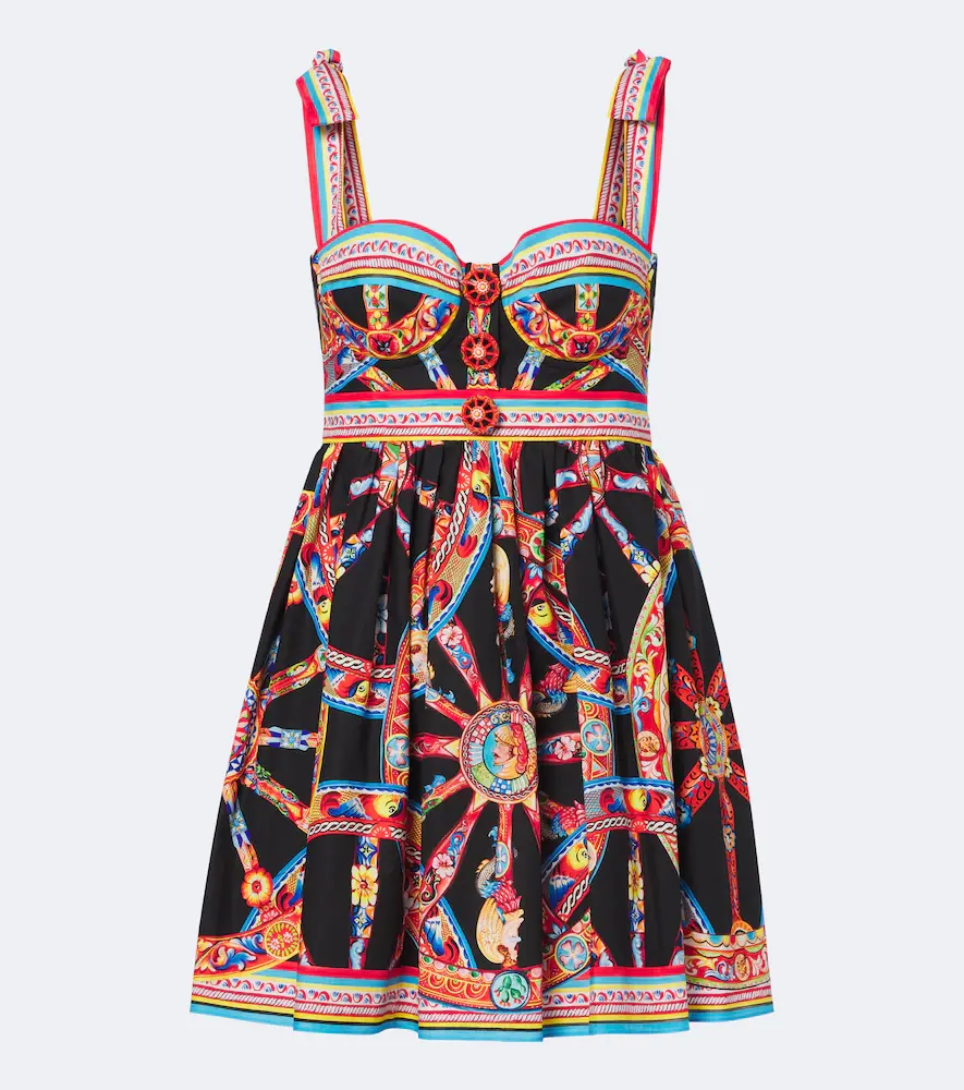& Gabbana Carretto Cotton Minidress