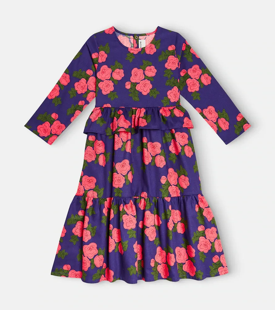 Mini Rodini Roses Ruffled Cotton Dress