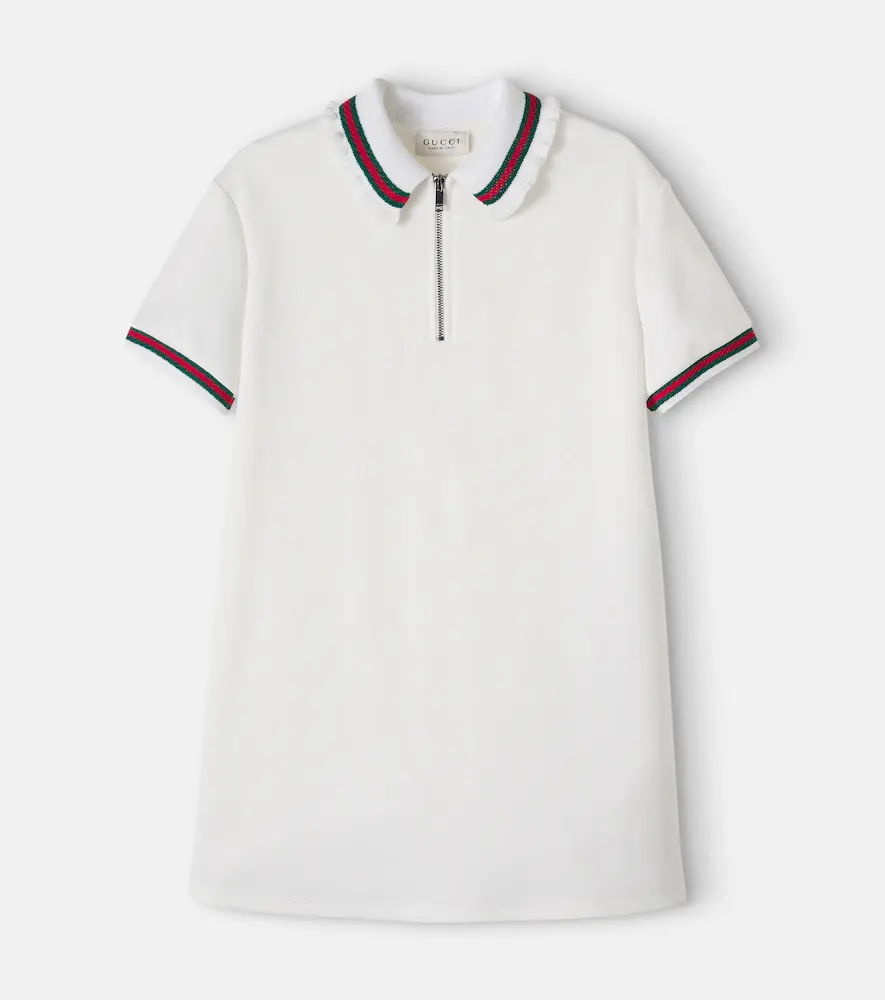 Gucci Kids Web Stripe Pique Polo Dress