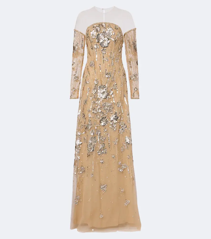Georges Hobeika Embellished Tulle Gown