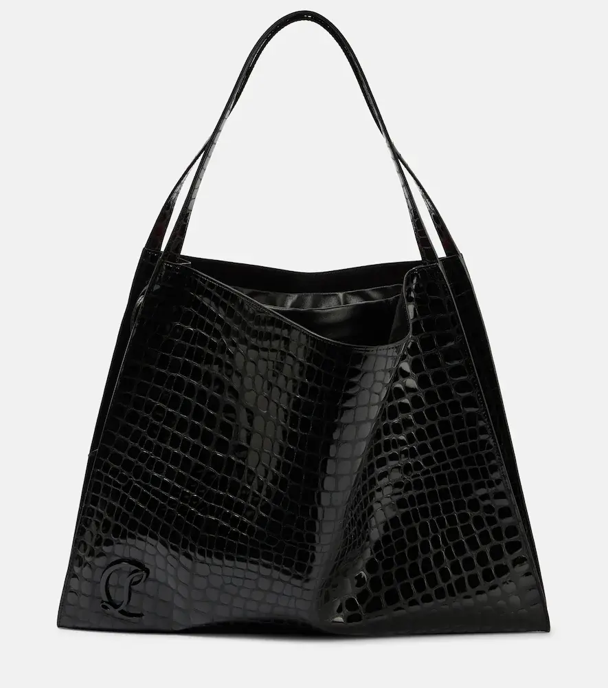 Christian Louboutin le 54 Croc-effect Leather Shoulder Bag