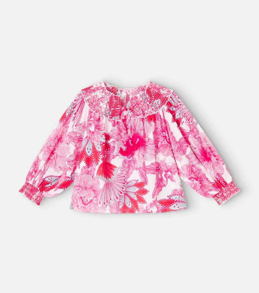 Poupette St Barth Kids Ysee Floral Cotton Blouse