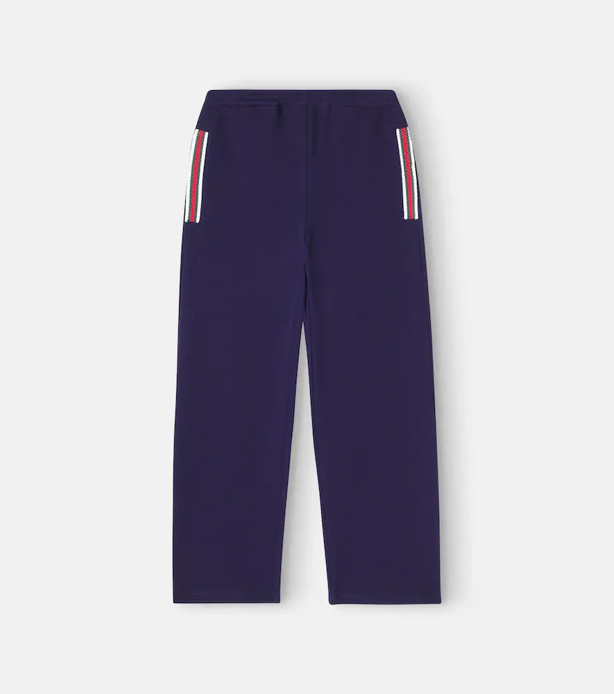 Gucci Kids Web Stripe Cotton Sweatpants